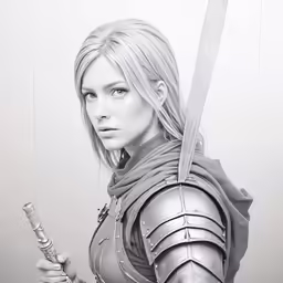 this is a female elf with a sword