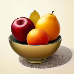 there is a bowl with fruit in it