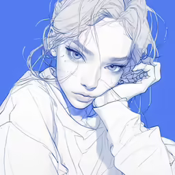 an animated photo of a woman holding a telephone