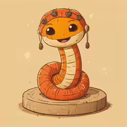 a cartoon snake is sitting on a platform