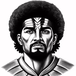 an african american male with a black afro and an afro
