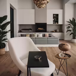 a very elegant looking room with an enormous couch