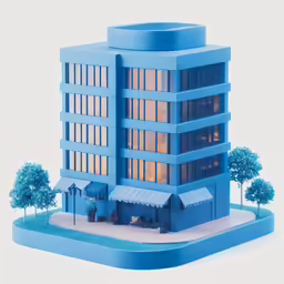 an architectural model of an office building