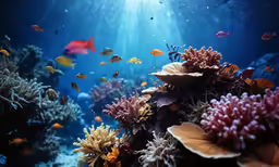 an underwater image of sea creatures in the ocean
