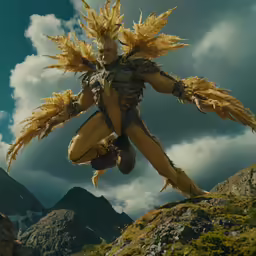 the character in the animated game, monster with yellow hair