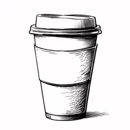 a coffee cup in a line art style