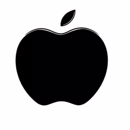 an apple icon on white background,an apple logo with a leaf sticking out of the top