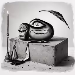 a small statue made to look like an eye