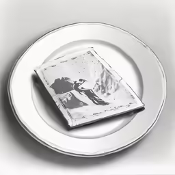 a napkin with a photo on top of it