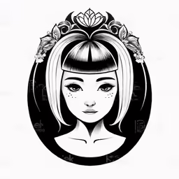 an asian girl with long hair wearing an oriental hair style
