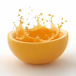 the juice poured in a lemon is creating a crown like shape