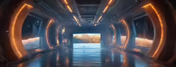 a tunnel that has lights all around it