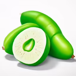 a whole kiwi cut in half with two slices