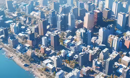 an aerial view of a city from the air
