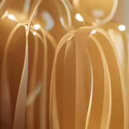 a string of lights hanging from the side of a wall