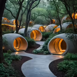 there are many tunnels that are in the forest