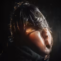 a young baby boy has a wet face