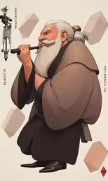 an image of an older man playing a flute