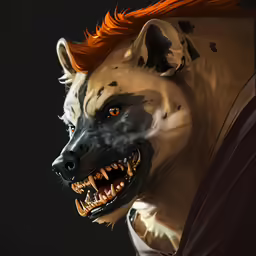 a stylized picture of a demon wolf on a black background