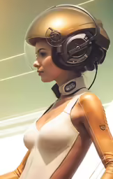 the woman in the helmet is looking back