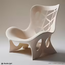 an unusual chair made from white fabric