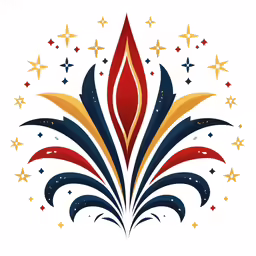 a colorful flower with stars on it
