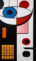 a very colorful abstract painting on a wall