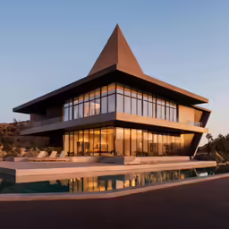 an image of a house with glass windows