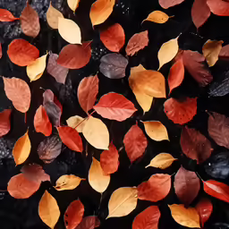 a group of leafs is in the rain