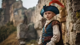 a little boy dressed as peter tudor in a movie