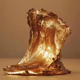 this decorative piece has been blown and gold - colored