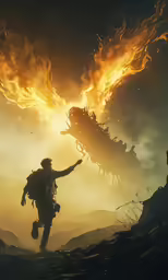the hobbit and the witch are on fire