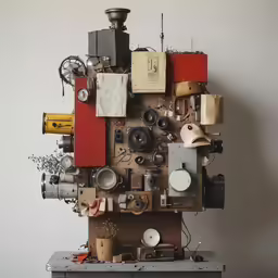 a large stack of assorted items sitting on a table