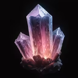 there is a light shining on some rocks