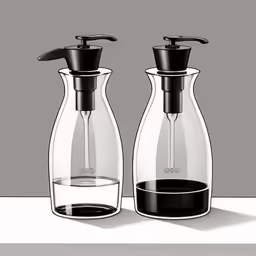 a small pitcher and a bigger one on a surface
