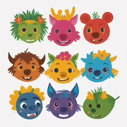 a bunch of masks that are all different colors