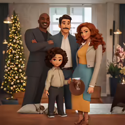 a large family standing together in front of christmas tree