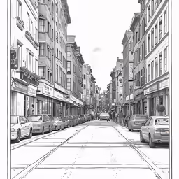 a black and white photo of an empty street