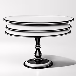 three plates sit on top of a round table