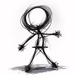 a drawing of a figure with some lines