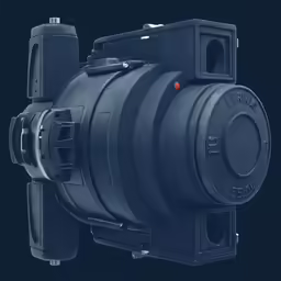 a camera with an external lens attached