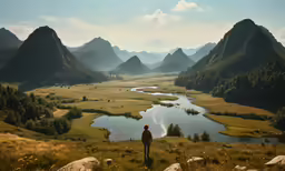 there is a boy that is standing in the grass
