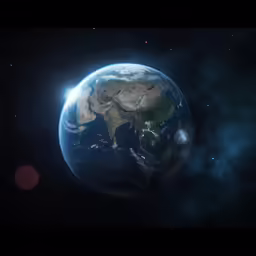 the earth and its moon light from space