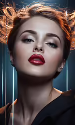 a woman is posing for a fashion ad