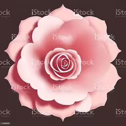 pink flower cut from paper with petals on black background royalty,an abstract paper flower, made in 3d graphics style royalty photo