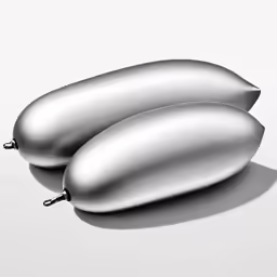three shiny objects sit next to each other