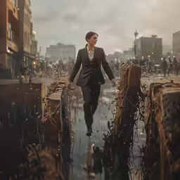a young man is walking through the water of some kind