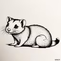 an animal ink drawing by a student
