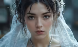 a close up of a young woman wearing jewelry