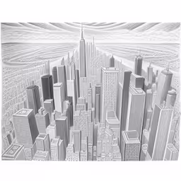 a pencil drawing of a city that is very large,a pencil drawing of a city with tall buildings